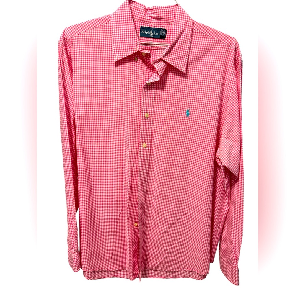Polo by Ralph Lauren Men's Pink Checkered Shirt